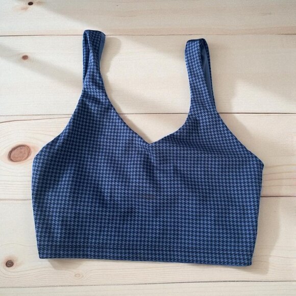 AERIE Offline Blue Houndstooth Print Bralette Size XS - Picture 1 of 4